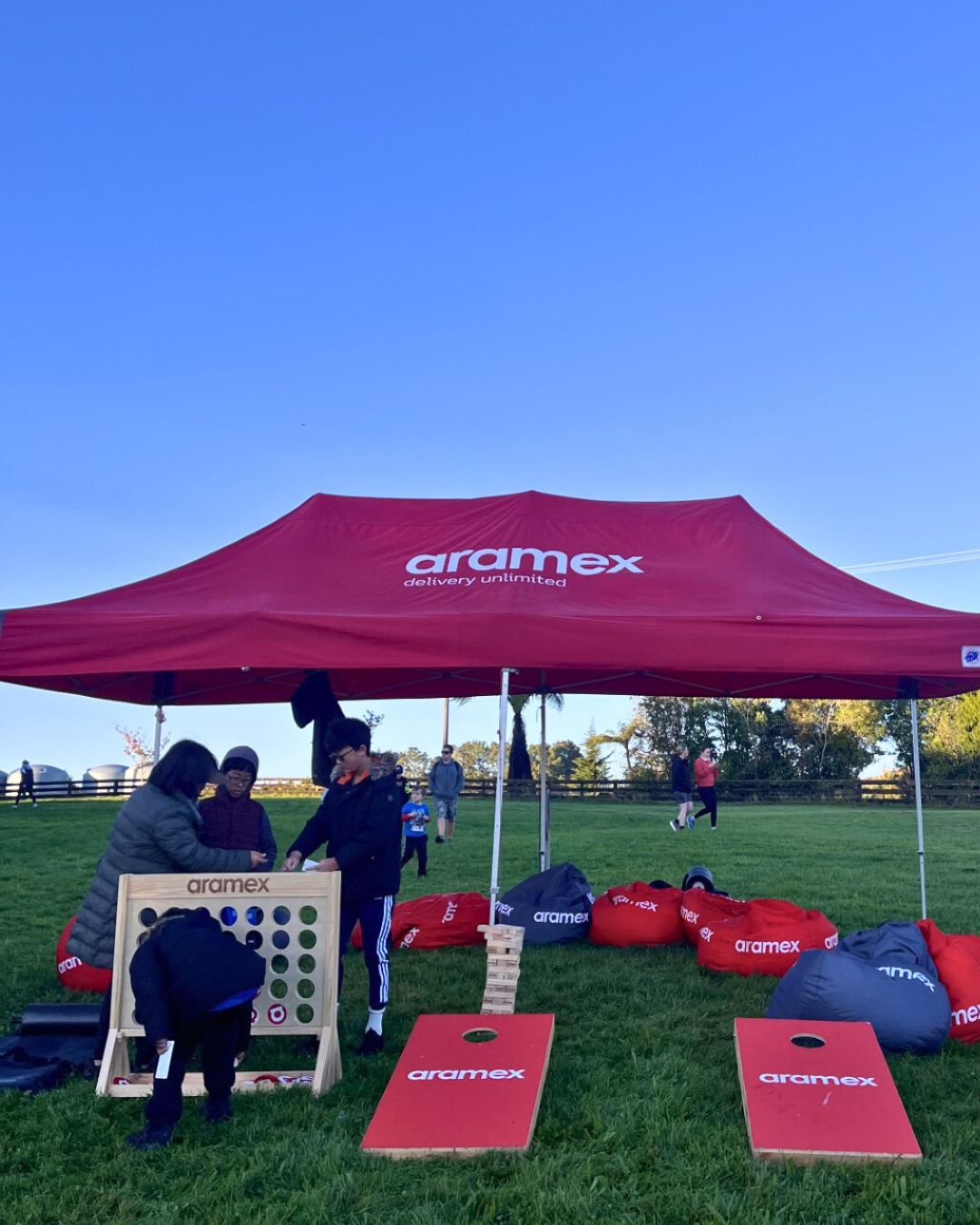 Aramex Branded Cornhole and Giant Connect Four