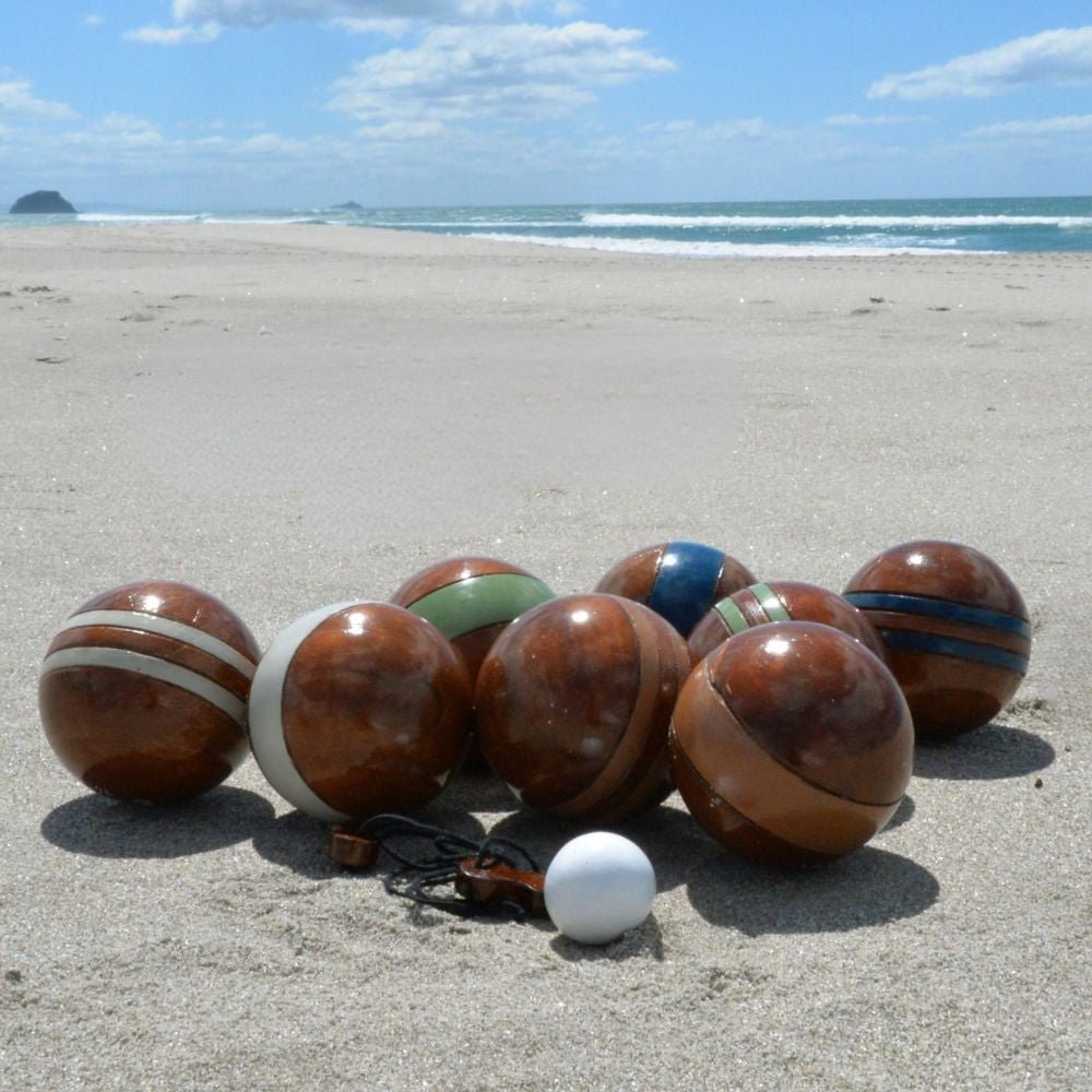 Backyard Games NZ Bocce set on the beach