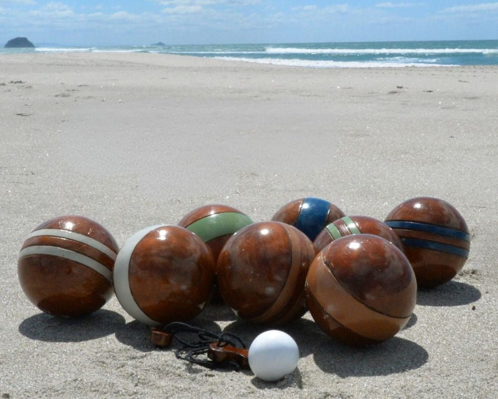 Backyard Games NZ Bocce set on the beach