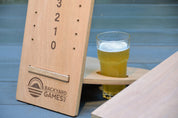 Wooden Scoreboard with Drinks Holder