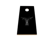 Bull Design Cornhole Board — bold bull vinyl decal on NZ pine and birch plywood