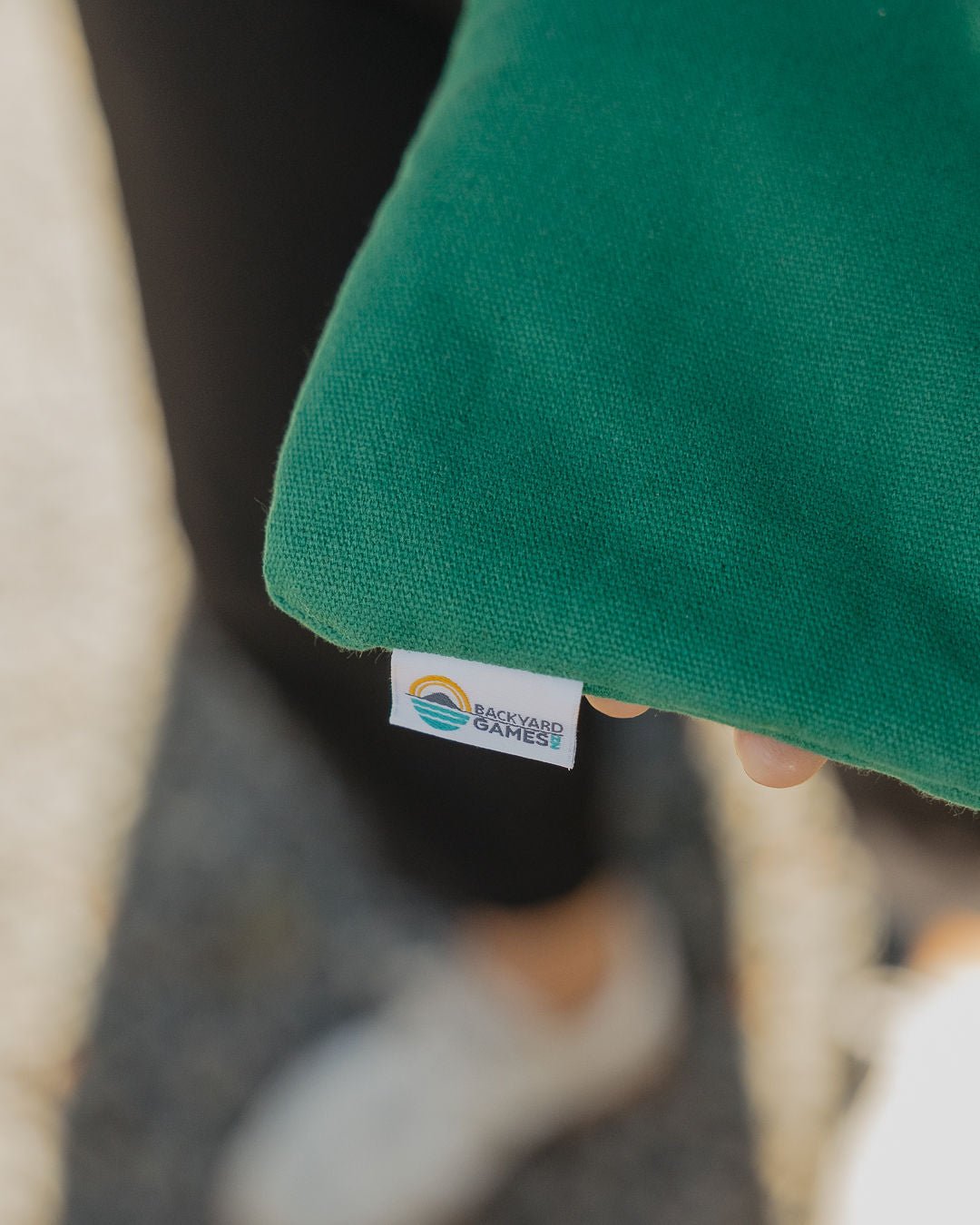 Close up of Backyard Games Canvas Cornhole Throwing Bag