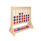 Giant Connect Four with red and blue discs set up