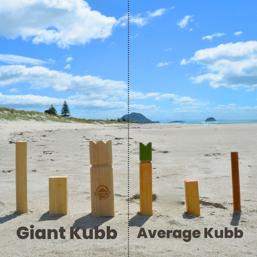 Backyard Games NZ Giant Kubb set  vs standard Kubb set