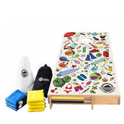 Summer Design Cornhole Set — colourful illustrated vinyl decal on wooden boards