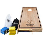 Wedding Design Cornhole Set NZ — personalised with names on premium wood boards