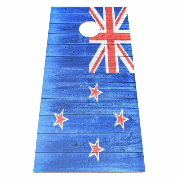 New Zealand Flag Cornhole Set Birds Eye View