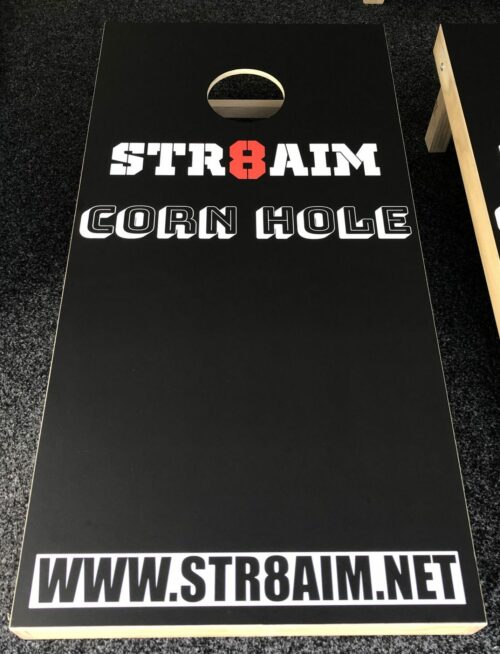 Str8aim corporate branded cornhole board