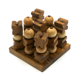Wooden 3D Tik-tac-toe game