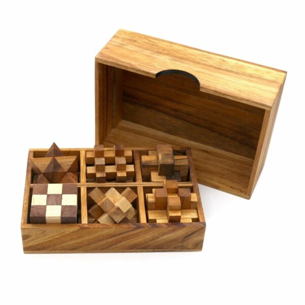 Wooden 6 Puzzle Game Set
