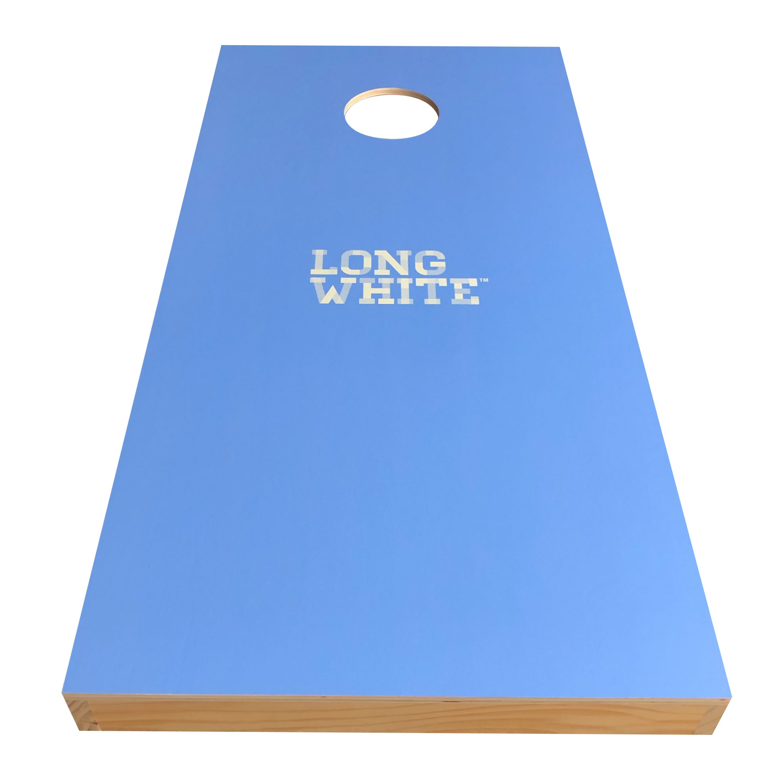Long White Branded Cornhole Board
